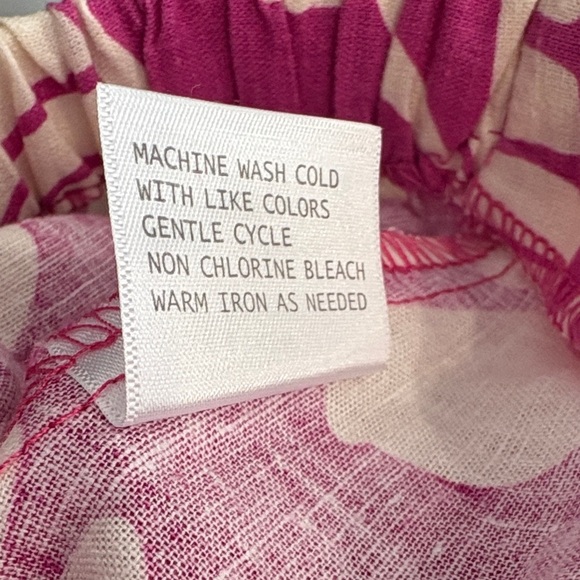 Christian Siriano Pink and Cream Long Wrap Linen Skirt - Picture 6 of 6